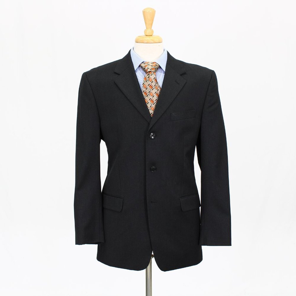 Jones New York 40R Gray Solid 3-Button Sport Coat Blazer Jacket V289